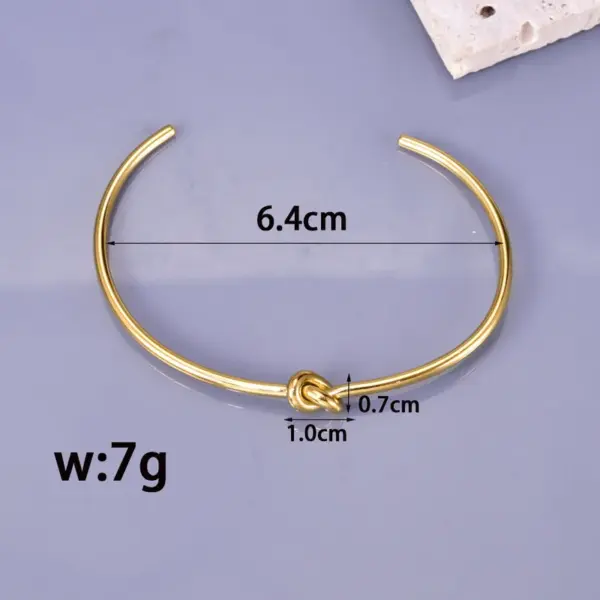 304 Stainless Steel C Shape PVD Coated 18K Real Gold Plated Vintage Style Waterproof Non Tarnish Plating Gold Bangle
