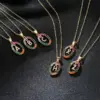 Wholesale Real Gold Electroplating 26 English Alphabet Zircon Pendant Copper Necklace Female