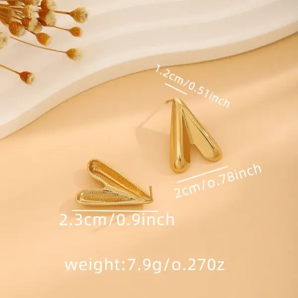 Wholesale 1 Pair Casual Simple Style Streetwear Waves Heart Shape Flower Plating 304 Stainless Steel Ear Studs