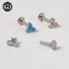 Wholesale 1 Piece Ear Cartilage Rings & Studs Simple Style Flower G23 Titanium Synthetic Opal Zircon Plating Inlay Synthetic Opal Zircon