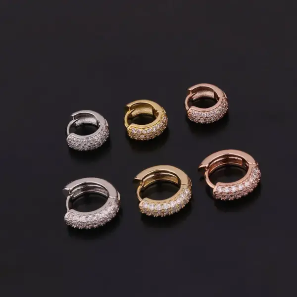 Ear Cartilage Rings & Studs Geometric Copper Zircon