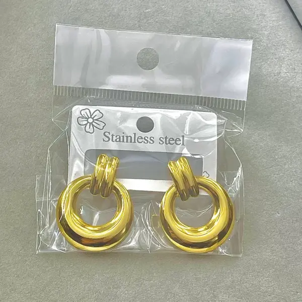 Wholesale Geometric Stud Earrings For Women In 304 Stainless Steel With Waterproof Non Tarnish Golden PVD Coated Plating And 0.03µm Thickness