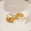 Wholesale 304 Stainless Steel Solid Color PVD Coated 18K Gold Plated IG Style Plating Earrings