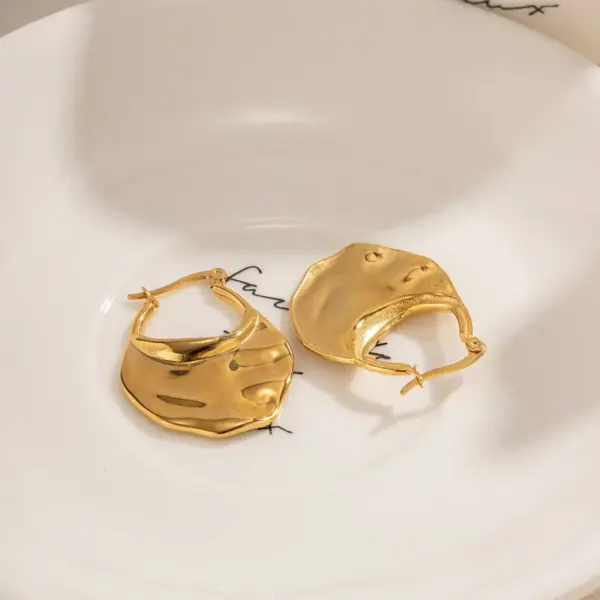 Wholesale 304 Stainless Steel Solid Color PVD Coated 18K Gold Plated IG Style Plating Earrings