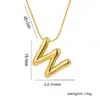 Wholesale PVD Coated Real Gold Plated Letter Stainless Steel Vintage Style Waterproof Non Tarnish Titanium Steel Pendant Necklace