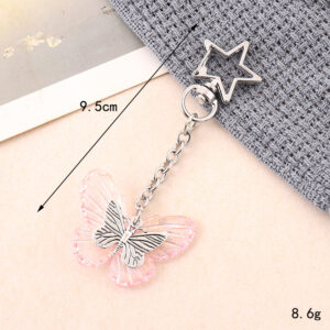 K4609 acrylic butterfly pendant five-pointed star buckle pink / Small pendant