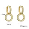 Wholesale Vintage Copper Geometric 18k Gold Micro-set Zircon Earrings Wholesale