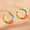 1 Pair IG Style Simple Style Round Plating 304 Stainless Steel Gold Plated Earrings