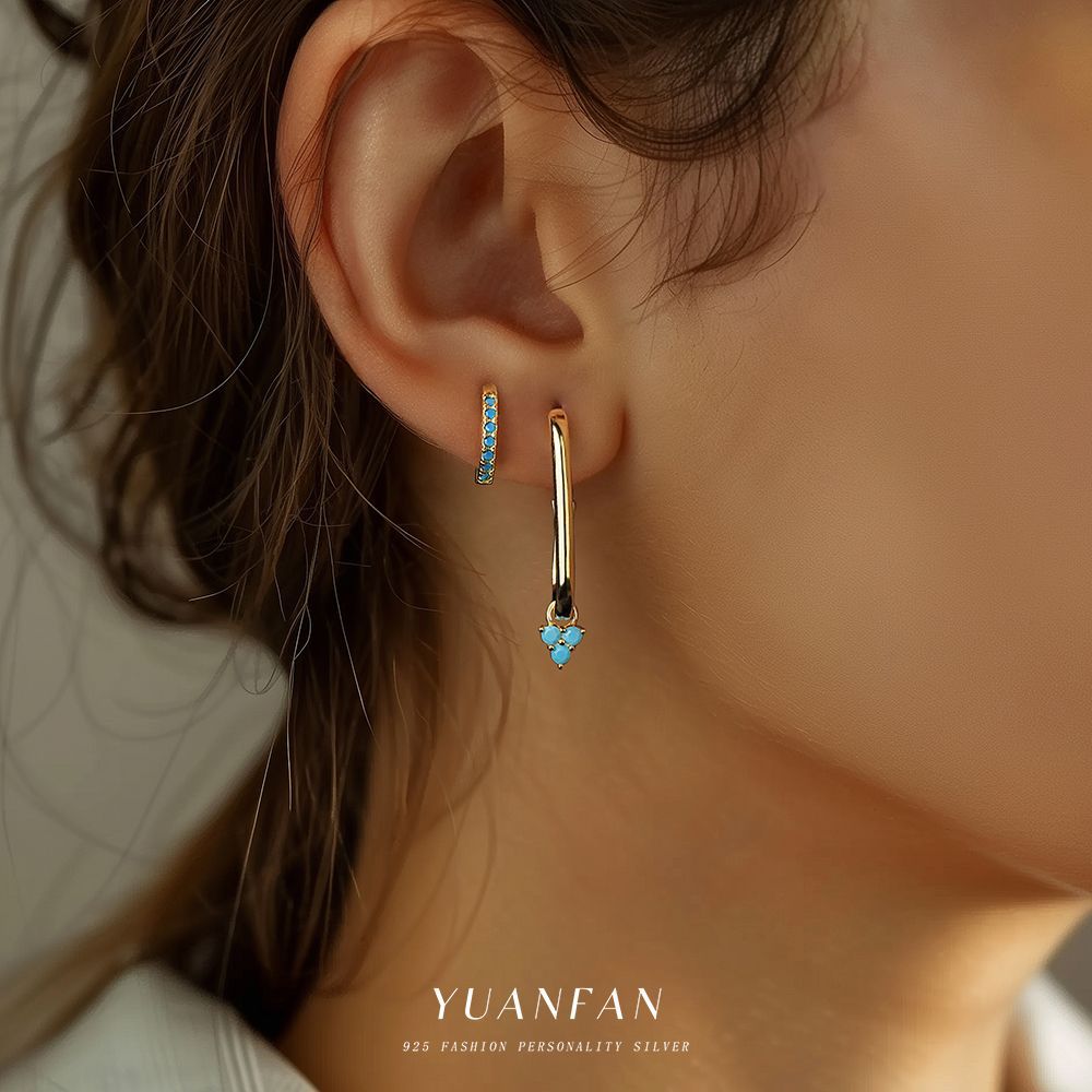 Wholesale S925 Sterling Sier Turquoise Retro Earrings Luxury Earrings