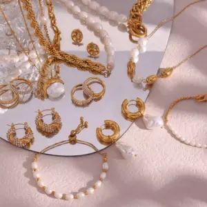 Wholesale 304 Stainless Steel Geometric PVD Coated 18K Real Gold Plated Basic Simple Style Classic Style Waterproof Non Tarnish Necklace