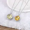 Wholesale Jewelry Formal Simple Style Geometric 304 Stainless Steel Zircon Inlay Pendant Necklace