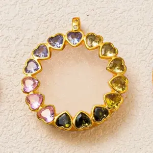 Colorful Zircon Box; Imitation 18k / Gold