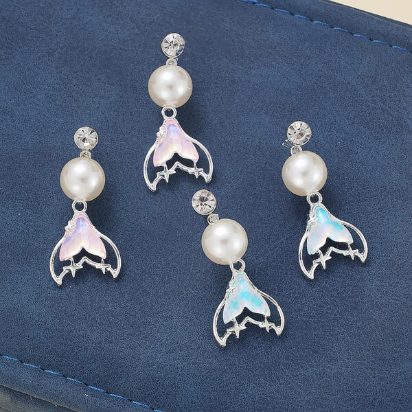 Wholesale Cross-border European and American Mermaid Pearl Earrings Earrings Earrings Diamond Gift Mother's Day Valentine's Day Best Friend Amazon