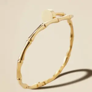 39B-D-3 Golden Bamboo Nail Bracelet
