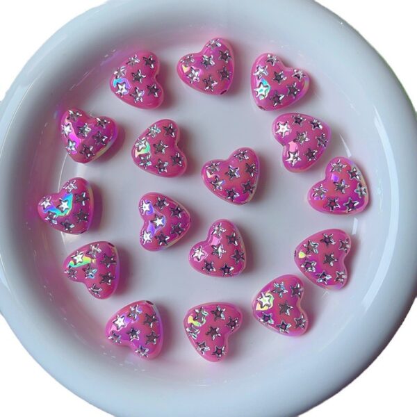 Wholesale UV Color Plated Straight Hole Love Beaded DIY