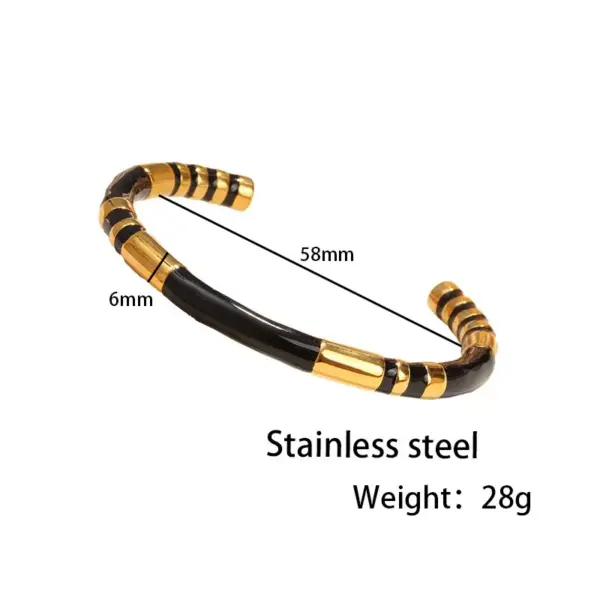 Wholesale PVD Coated Real Gold Plated 18K Gold C Shape Titanium Steel IG Style Elegant Waterproof Non Tarnish Titanium Steel Cuff Bracelets