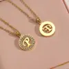 PVD Coated Real Gold Plated 18K Gold Letter 304 Stainless Steel Fashion Waterproof Non Tarnish 304 Stainless Steel Necklace