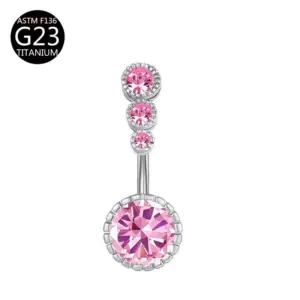 Silver-Pink Zirconium-Tri-Zirconium Ball Style