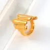 Vacuum Plating Real Gold Plated 18K Gold Irregular Geometric 304 Stainless Steel Casual Modern Style Waterproof Non Tarnish Open Rings Rings