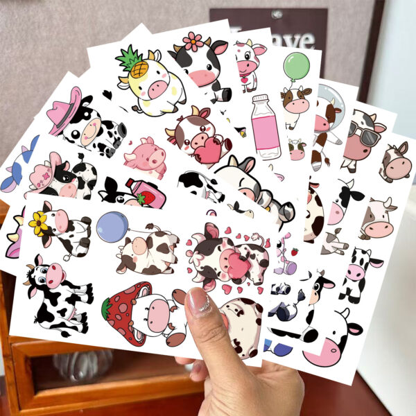 Wholesale Cross-border New Color Cow Tattoo Sticker Waterproof Party Gift Funny Fun Face Sticker Cross-border