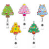 Wholesale Christmas tree bells ID badges name tags holiday medical gifts ID cards easy-to-pull buckles