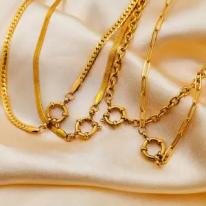 Wholesale Solid Color 304 Stainless Steel Simple Style Titanium Steel Pendant Necklace