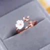 Wholesale Simple Style Flower Copper Inlay Zircon Open Ring 1 Piece