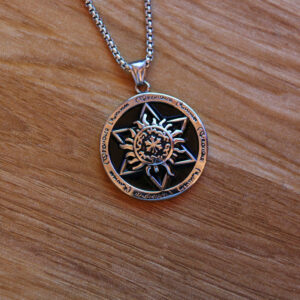 Six-pointed star Sun + titanium steel chain