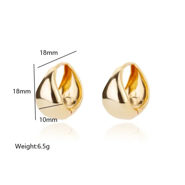 Wholesale PVD Coated Real Gold Plated Circle Stainless Steel Simple Style Commute Waterproof Non Tarnish Earrings