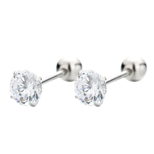 1 Pair Simple Style Geometric Plating Stainless Steel Zircon Ear Studs