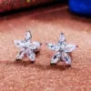 Korean Color Star Flowers Five-pointed Star Ladies Copper Earrings