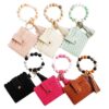 Wholesale Striped Card Holder Rhinestone Ball Silicone Keychain