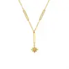 Wholesale PVD Coated Real Gold Plated 18K Gold Geometric 304 Stainless Steel Fashion Waterproof Non Tarnish 304 Stainless Steel Necklace