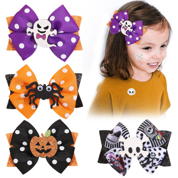 Wholesale Halloween children's bow hair accessories