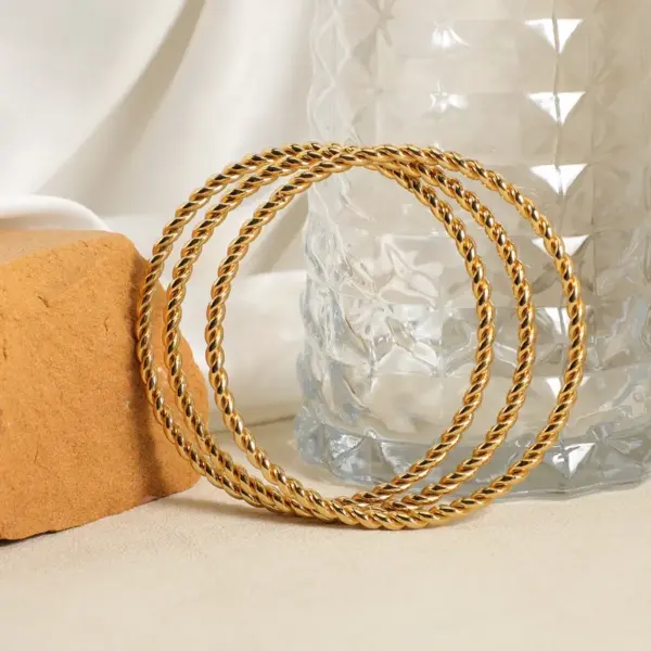 Wholesale Punk Simple Style Round 304 Stainless Steel Plain Bracelet In Bulk