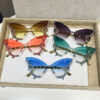 oly-f248afe49b9a8333009f81e1fa04d7a5 Wholesale Diamond Butterfly Shape Sunglasses Women's Fashion Personalized Exaerated Frameless Sunglasses Internet Red Glasses