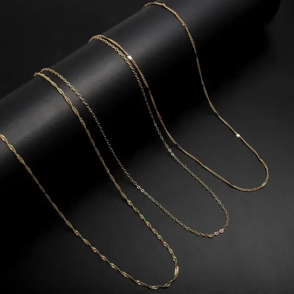 Wholesale Jewelry Simple Style Solid Color 304 Stainless Steel Gold Plated Necklace