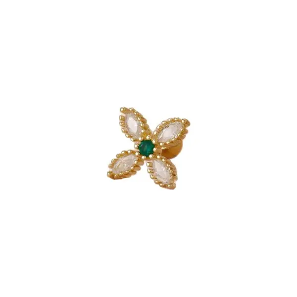 1 Piece Elegant Modern Style Geometric Cherry Flower 304 Stainless Steel Ear Studs