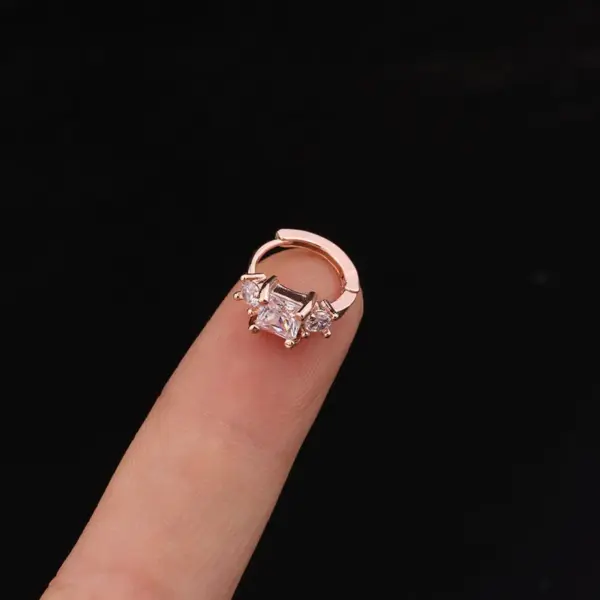 Ear Cartilage Rings & Studs Geometric Copper Inlaid Zircon