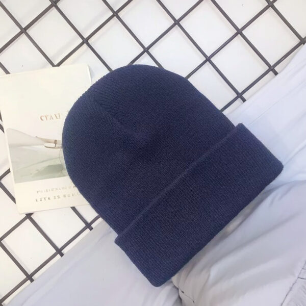 oly-f2532a1ffeca9f57d2fd1587f9668c84 Wholesale Acrylic Light Plate Pure Color Embroidered Cold Hat Windproof Ear Protection Warm Knitted Hat Cold Protection Simple Winter Hat for Men and Women