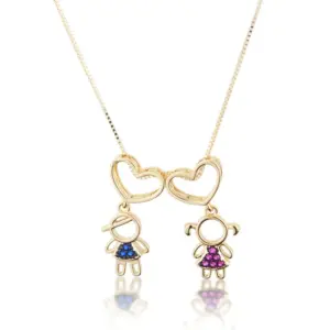 Wholesale Copper Inlaid Zircon Human Zircon Copper Necklaces