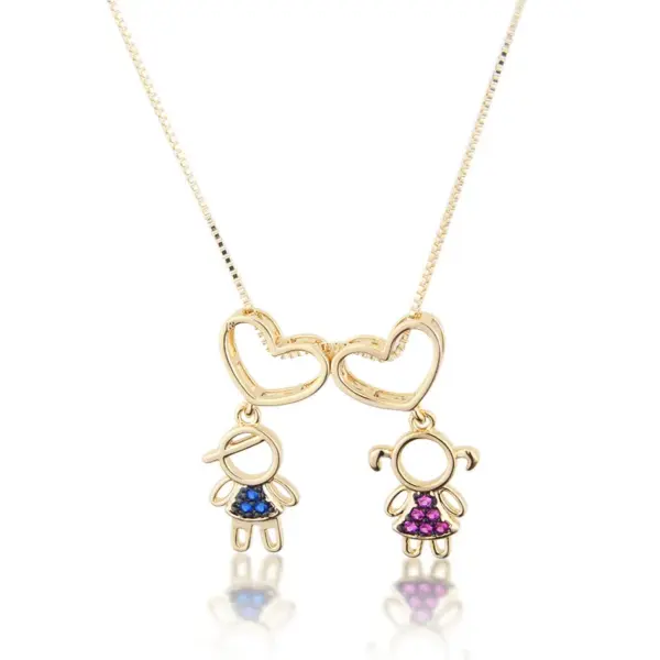 Wholesale Copper Inlaid Zircon Human Zircon Copper Necklaces