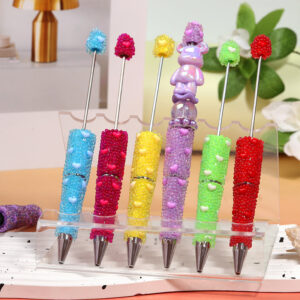 Wholesale beadable pens DIY glass mermaid bead love full diamond bead pen