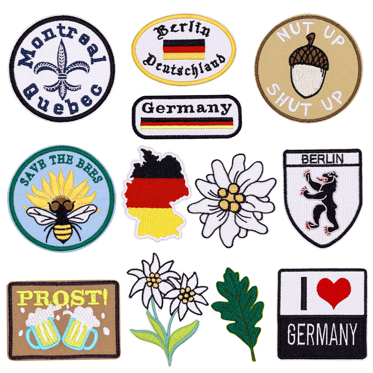 Wholesale Flower cloth patch no-sew German epaulette patch