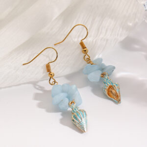 Blue haibao painted conch