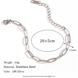 4.4mm Clip Chain-Steel Anklet-20cm+5cm