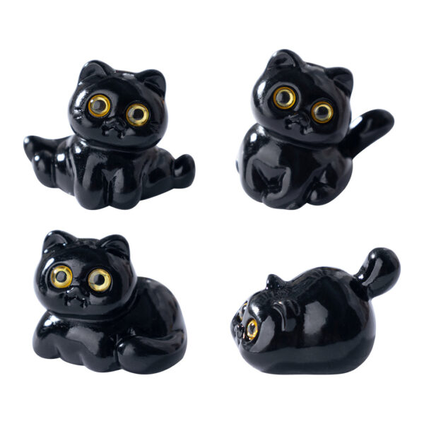 Wholesale Micro-landscape creative cute little black cat baby house DIY decorations adorable accessories mini car desktop small ornaments