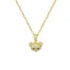 Wholesale Jewelry Cute Simple Style Commute Little Bear Titanium Steel Copper Zircon Gold Plated Inlay Cable Chain Jewelry Set
