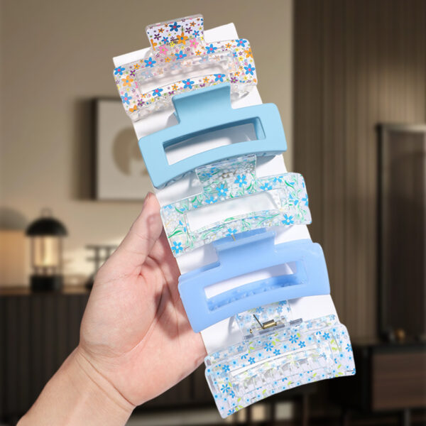 Wholesale Heart Print Summer Heat Square Hair Shark Clip