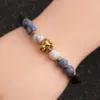 Wholesale Vacation Simple Style Round Frosted Stone Beaded Bracelets In Bulk